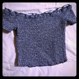 Abercrombie Girls Smocked Off the Shoulder Crop